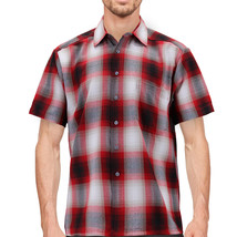 Men’s Classic Western Short Sleeve Button Down Casual Plaid Outdoor Shirt - £27.60 GBP