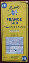 1967 Original Road Map Michelin France Sud Grandes Routes South Travel Europe - £42.68 GBP