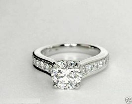 2.50Ct Round Moissanite Solitaire Engagement Ring 14K White Gold Plated - £71.93 GBP