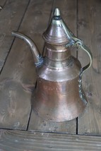 Antique Hand Hammered Copper and Brass Tea Kettle Pot - $78.21