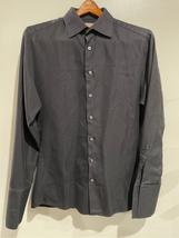 Mens THOMAS PINK Dress Shirt-Black 16.5/Large French Cuff Long Sleeve EUC - $28.71