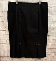 Belle Poque Womens XXL Black Pencil Skirt Bows Kick Pleats Stretch Waist... - $49.00