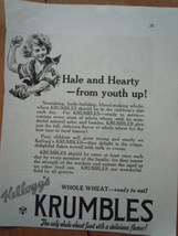 Vintage Kellogg&#39;s Whole Wheat Krumbles Print Magazine Advertisement 1923 - £5.57 GBP