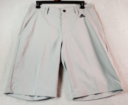 adidas Shorts Women Size 30 Gray Slash Pockets Casual Flat Front Logo Li... - $18.94