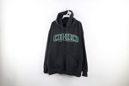 Vintage 90s Mens XL Faded Spell Out Ohio University Hoodie Sweatshirt Black - £44.36 GBP