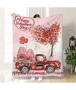 Happy Valentine Day Red Truck Gnomes Throw Blanket. 50”x60”. Ultra Soft.... - £27.14 GBP