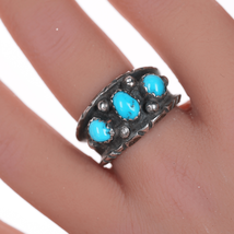 sz10.5 Vintage ML Native American Sterling and turquoise ring - £78.42 GBP