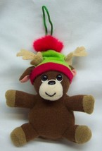 Yankee Candle Mini Holiday Christmas Reindeer W/ B EAN Ie Hat 4" Plush Ornament - £11.87 GBP