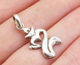 925 Sterling Silver - Shiny Petite Om Heart Spiritual Symbol Pendant - PT5846 - £21.13 GBP