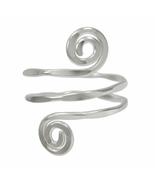 Sterling Silver Hammered S-Swirl Wrap-Around Adjustable Thumb Ring - $16.65