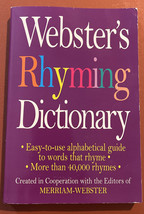 WEBSTER&#39;S RHYMING DICTIONARY By Merriam-Webster - $3.20