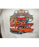 &#39;57 Chevy 50 year Anniversary classic car extra large (XL) white tee shi... - €20,84 EUR