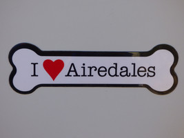 I Heart (Love) Airedales Dog Bone Car/Fridge Magnet  2&quot;x7&quot; USA Made Wate... - £3.89 GBP