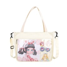 Japanese Harajuku JK Canvas Bag For Women Transparent Pocket Itabag Mochila High - £28.11 GBP