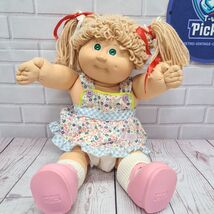 VTG 1982 Cabbage Patch Doll Champagne Loop Hair/Ponies GREEN Eyes  #3 Mold - $28.50
