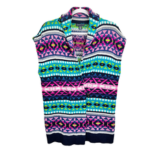 American Living Fair Isle Sweater Vest XL Knit Collared Toggle Front Colorful  - £19.77 GBP