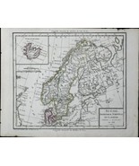 Suede Danemarck Norwege et Laponie Antique Map 1816 - £32.17 GBP