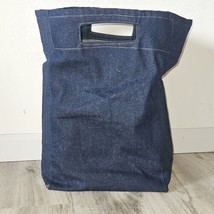 Prison Inmate Made Bag Blue Denim Tote Packable Heavy Duty Vintage 80s WA OR - $39.34