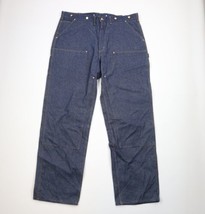 Vintage Y2K 2002 Carhartt Mens 42x34 Double Knee Logger Denim Jeans Blue USA - £92.99 GBP