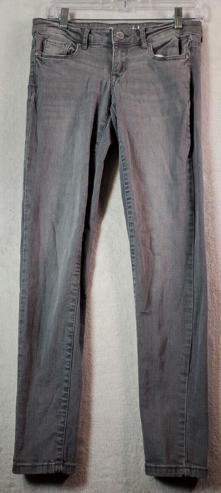 Aéropostale Jeans Women Size 4 Gray Denim Cotton Pockets Straight Leg Fl... - $14.79
