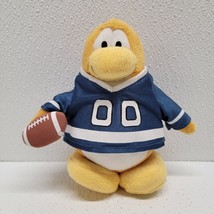 Disney Club Penguin American Football Player Blue Jersey Plush 6.5&quot; - £34.71 GBP