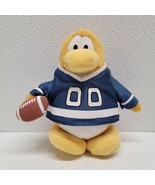Disney Club Penguin American Football Player Blue Jersey Plush 6.5&quot; - £35.01 GBP