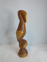 Hand Carved Wooden Bird Duck Pelican Approx. 12 inches tall - £15.81 GBP