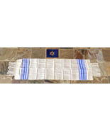 Vtg Jewish Prayer Shawl - Embroidered Blue Velvet Bag - Rayon Tallit: 18... - $790.74 MXN
