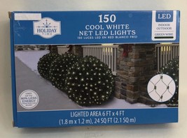 Holiday Time 150 Cool White Net LED Christmas Lights Green Wire Party We... - $530.61 MXN