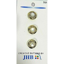 JHB International Gold Star Pearl Buttons 3pc Dress Blouse Craft Carded ... - $15.37 CAD