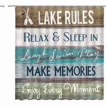 Rustic Lake Rules Shower Curtain with Hook - $43.55