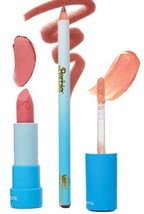 Barbie X Glamlite “Summer Vacay” Lip Kit 3 Pcs Lipstick, Gloss, Liner-Light Pink - £20.81 GBP