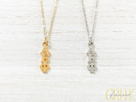 Alpha Epsilon Phi Sorority Greek Lavalier Drop Necklace (AEPhi, ΑEΦ) - $174.31 MXN