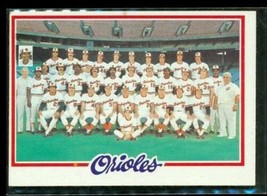 Vintage 1978 Topps Baseball Trading Card #96 Team Checklist Baltimore Orioles - £7.44 GBP