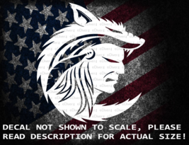 Native American Head Silhouette with Wolf Headdress Vinyl Decal US Sold &amp; Made - £5.37 GBP+