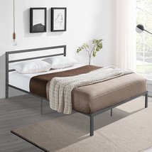 Queen Size Metal Bed Frame With Headboard Charcoal Grey - £128.44 GBP