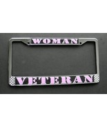 WOMAN VETERAN LICENSE PLATE FRAME CHROME PLATED 6 X 12 INCHES - £8.58 GBP