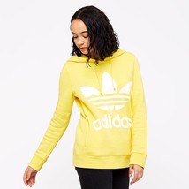 New Adidas Originals Trefoil Hoodie Yellow Color Lemon jacket jumper CE2413 - £78.40 GBP