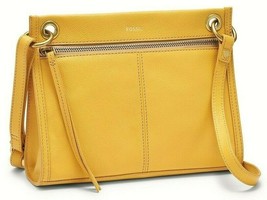 Fossil Violet Crossbody Golden Yellow Leather SHB2471717 NWT $138 Retail FS Y - £65.49 GBP