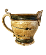 Vtg Studio Pottery Pitcher by Nancy Finesilver 5&quot;H, 4&quot;diam Brown &amp; Blue ... - €15,89 EUR