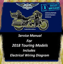 2018 Harley Davidson Touring Models Workshop Service Repair Maintenance ... - $24.95