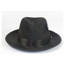 Men's Summer Spring Braid Straw style Hat by BRUNO CAPELO JULIAN JU900 Black image 7
