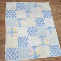 Baby Quilt Handmade Crib Blanket terrycloth multi-color 34x41 - £9.87 GBP