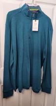 Robert Graham Pullover Henley Sweater Mens 2X Skyjammer 1/4 Zip NWT $178 Blue - £70.48 GBP