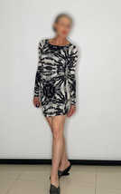 Black White Abstract Wiggle Dress Designer Y2K Dress Festival Dress Casu... - $314.07