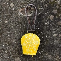 5-Inch Vintage Farmhouse Bell - Decorative Wall Hanging Yellow Hand Painted with - £24.03 GBP