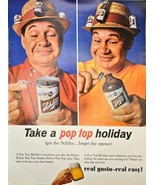 SCHLITZ - BEER - Pop Top Holiday - Parties - 1964 Vintage Print Ad - $9.85