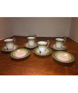 Tiger Yedi Inc Fine Porcelain Japan Style 4 Footed Mini Cups &amp; 6 Saucers - $81.50 CAD
