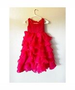 Mickey Girls Fashions Red Ruffle Party Dress Size 4T Sleeveless Formal - €17,11 EUR