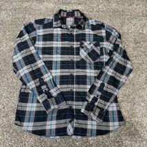 Mountain Hardwear Shirt Mens Medium Button Front Long Sleeve Plaid Blue ... - £18.11 GBP